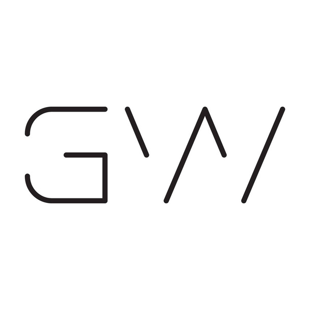 gw ilk harf vektör logo simgesi - Vektör, Görsel