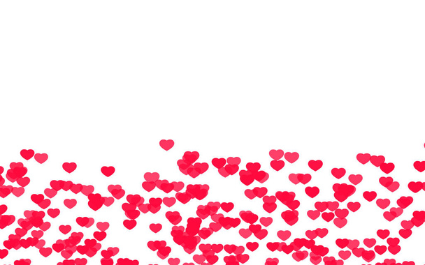 Valentijnsdag roze rode harten op witte achtergrond - Foto, afbeelding