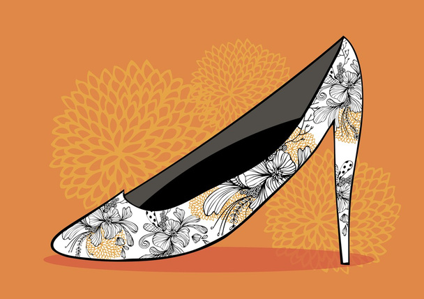 Flower shoe - Vetor, Imagem