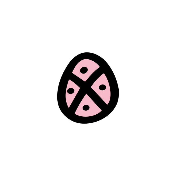  Пасхальное яйцо. Ручная рисованная векторная иллюстрация в стиле каракулей. Яйцо набросок. Дизайн на Пасху - Вектор,изображение