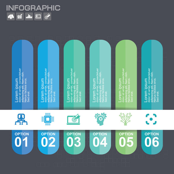 Business Infographic template lay-out met illustratie van creatieve kleurrijke potlood. - Vector, afbeelding