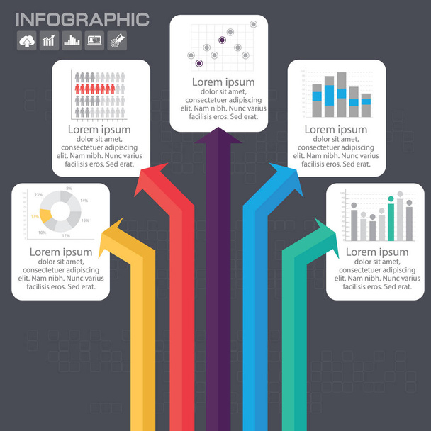 Vector elements for infographic. Template for diagram, graph, presentation and chart. Business concept with 5 options, parts, steps or processes.  - Vector, Image