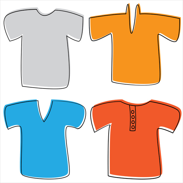 t-shirts voor heren geïsoleerd op witte achtergrond - Vector, afbeelding