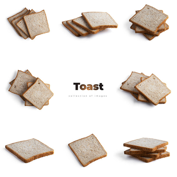 Toast, bran bread isolated on a white background. High quality photo - Photo, Image