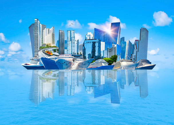 Collage su Miami, Florida, Stati Uniti d'America. E 'famosa in tutto il mondo posizione di viaggio. - Foto, immagini