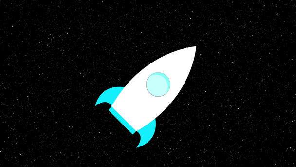 漫画ロケットは宇宙空間を横断し、コンピュータが生成する。3Dレンダリングスターの背景 - 写真・画像
