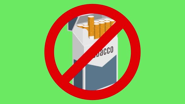 ne pas fumer signe animation, Ne pas fumer ne pas fumer signe gros plan, pas de tabac - Séquence, vidéo