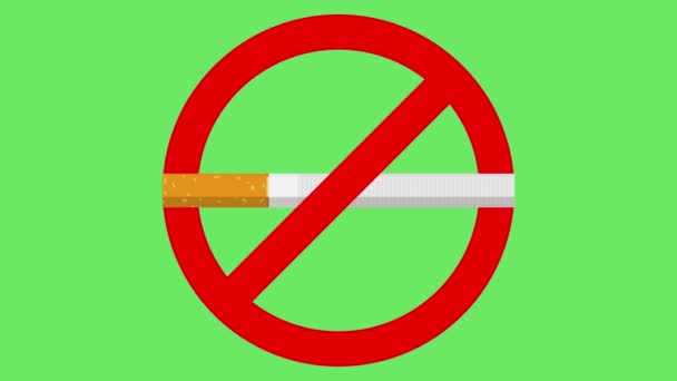 niet roken teken animatie, niet roken niet roken teken van dichtbij - Video