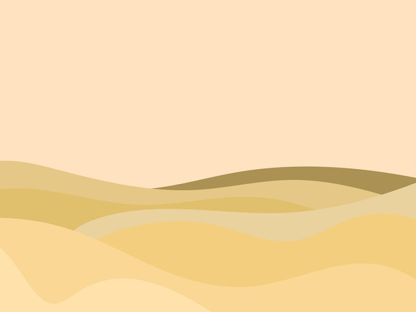 Desert landscape with dunes in a minimalist style. Flat design. Boho decor for prints, posters and interior design. Mid Century modern decor. Vector illustration - Vector, Image