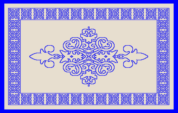 Килим і ванна Марочний стиль Племінний візерунок дизайну з гострою текстурою і ефектом
 - Фото, зображення