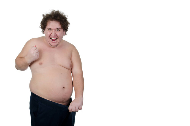 homem gordo em uma dieta - Foto, Imagem