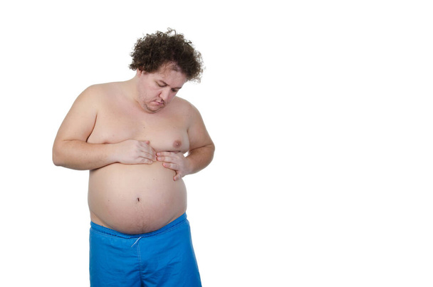 homem gordo em uma dieta - Foto, Imagem