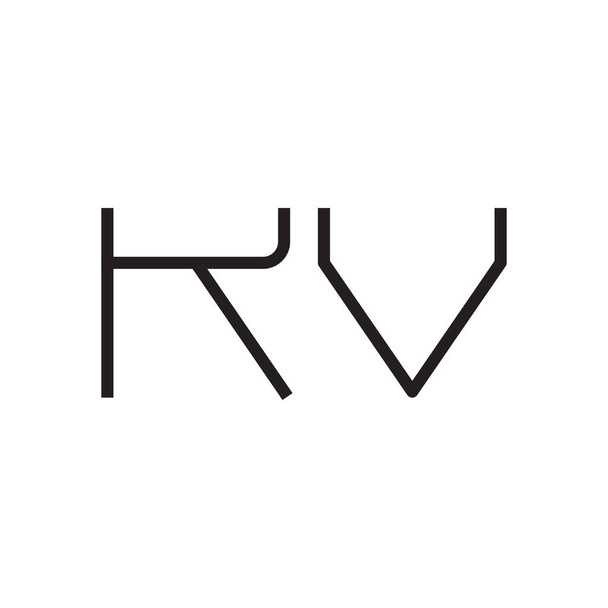 kv Anfangsbuchstabe Vektor Logo Symbol - Vektor, Bild