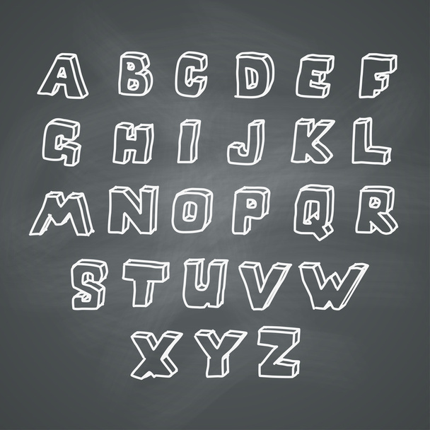 Alfabeto en pizarra
 - Vector, imagen