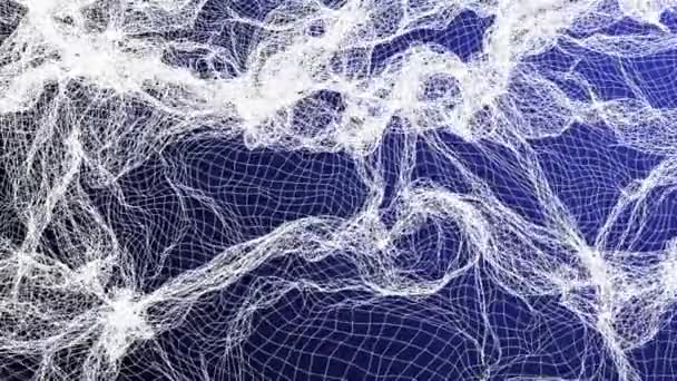 Abstract mesh similar to sea waves smoothly sways in space - Footage, Video