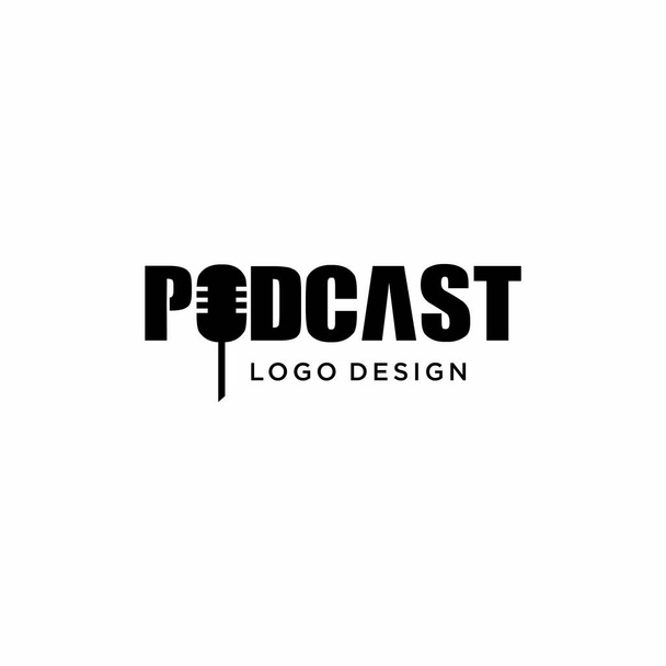 Podcast ve aşkı temsil eden yaratıcı logo tasarımı - EPS10 - Vektör. - Vektör, Görsel