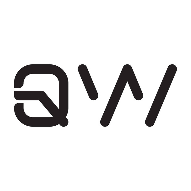 qw eerste letter vector logo pictogram - Vector, afbeelding