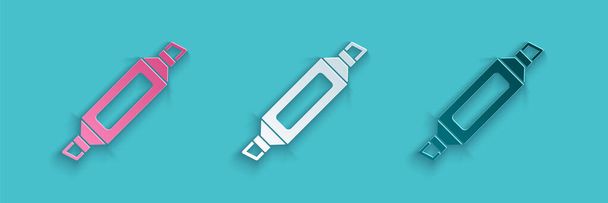 Paper cut Marker pen icon isolated on blue background. Paper art style. Vector. - Vector, Image