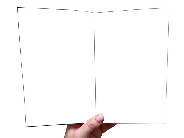 Un libro con páginas simuladas sobre un fondo blanco aislado - Foto, imagen