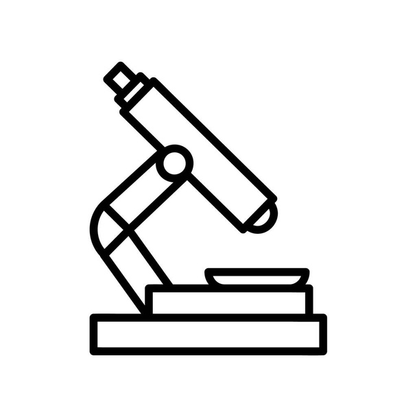 Иконка микроскопа. Пиктограмма для паутины. Инсульт. Изолированный на белом фоне. Векторный eps10 - Фото, изображение