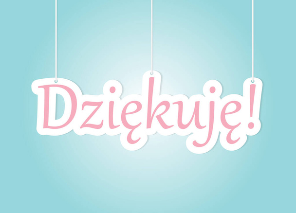 dziekuje- gracias escrito en idioma polaco-vector ilustración - Vector, imagen