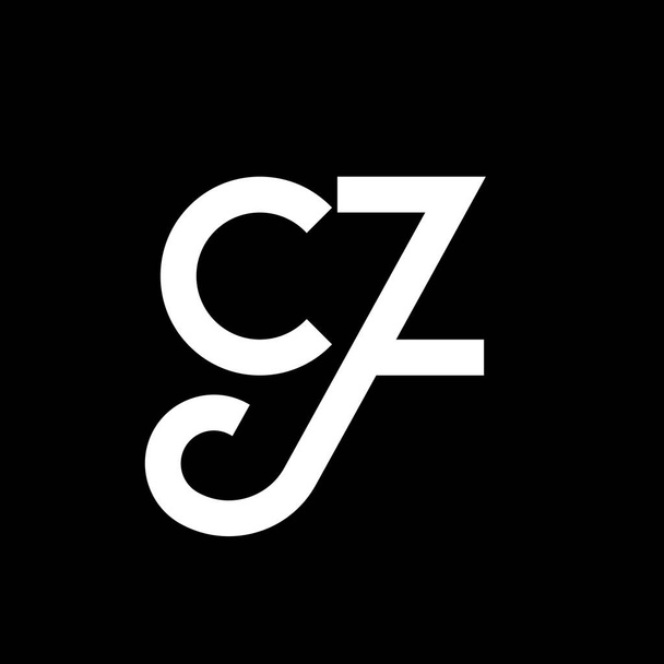 Design de logotipo de letra CZ no fundo preto. CZ iniciais criativas conceito logotipo carta. design de letra cz. Projeto de letra branca CZ no fundo preto. Logotipo C Z, c z - Vetor, Imagem