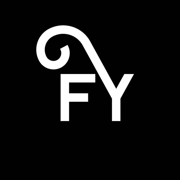 FY letter logo design on black background. FY creative initials letter logo concept. fy letter design. FY white letter design on black background. F Y, f y logo - Vector, Image