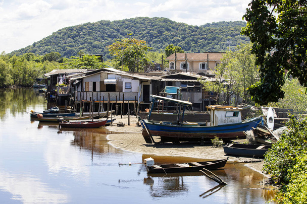 Casa dos Pescadores na aldeia Pereque, Guarujá, Brasil. - Foto, Imagem