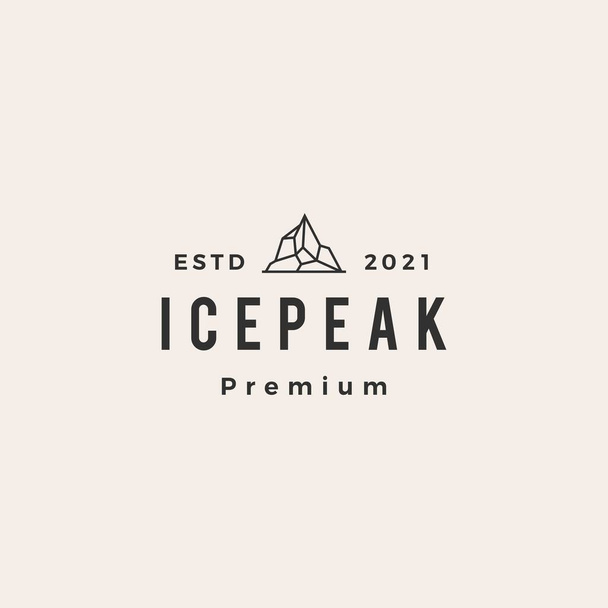 pico de gelo montagem hipster logotipo do vintage ícone do vetor ilustração - Vetor, Imagem