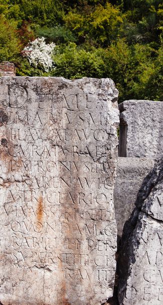 mezar plaka üzerinde Latin yazıt - Fotoğraf, Görsel