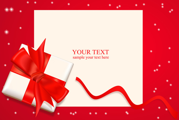 Vector box with a red bow and ribbon - Vector, Image