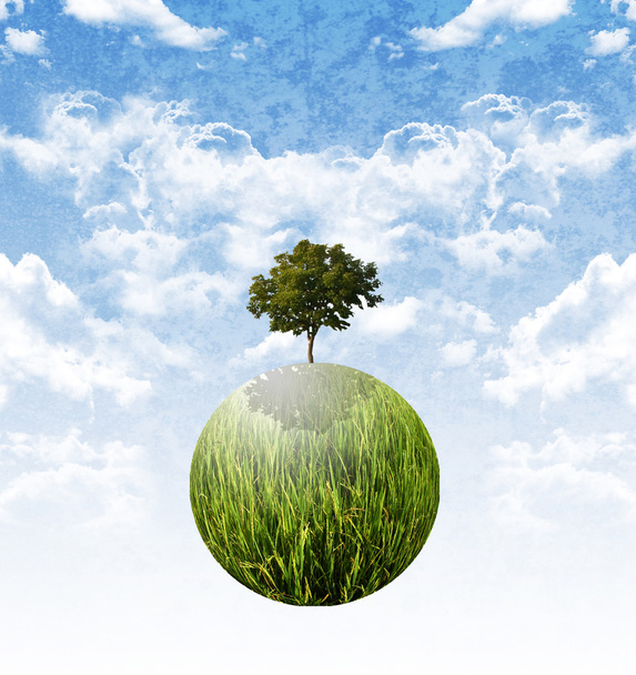 φυτεύει το δέντρο για παγκόσμια προειδοποίηση στάση, βιώσιμη έννοια - Φωτογραφία, εικόνα