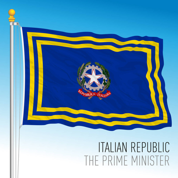 President of the Council of Ministers of the Italian Republic flag, Italian Republic, vector illustration  - Vector, Image