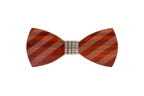 Wooden bow tie, home made for wedding. Made from piece of apple tree. - Photo, Image
