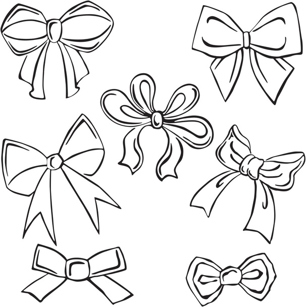 Vector silhouettes of various ribbons - Vector, Image