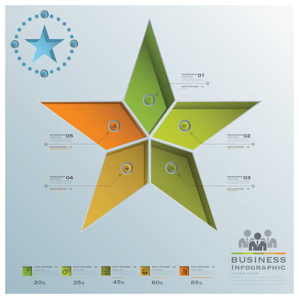 Star Shape Business Infographic - ベクター画像