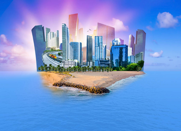 Коллаж о Майами, Флорида, Соединенные Штаты Америки. Это всемирно известное место для путешествий. - Фото, изображение