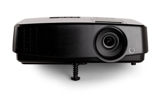 black multimedia projector on white background. Close up - Photo, Image