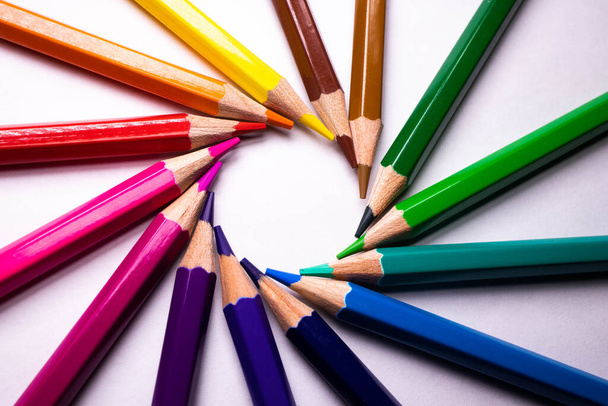 Color pencils backround. Close up macro - Photo, Image