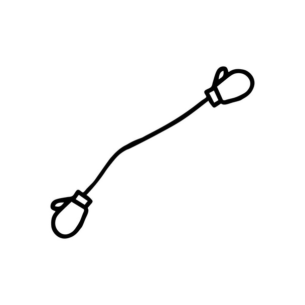 Eine Illustration eines Paares schwarzer Strickhandschuhe mit einem Seil auf weißem Hintergrund - Vektor, Bild