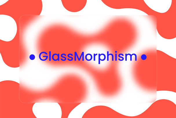 Cornice trasparente in vetro morfismo o stile glassmorfismo. Metaball sullo sfondo. Carta o cornice trasparente e sfocata. Stile vetro-morfismo. Illustrazione vettoriale - Vettoriali, immagini