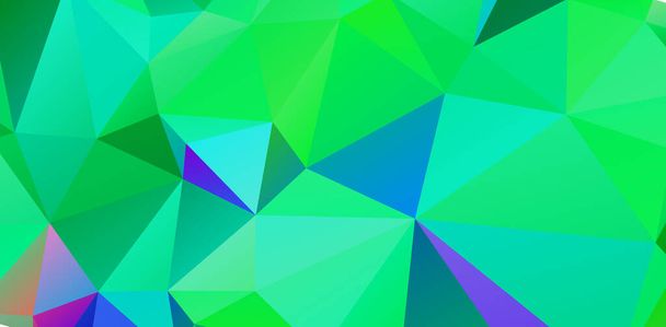 Vert vif géométrique abstrait lumineux vert clair papier peint mosaïque floue avec des formes triangulaires pour bannière - Vecteur, image
