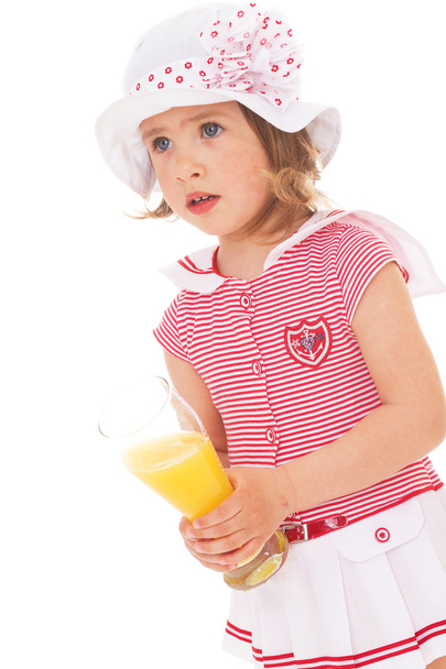 girl drinking a glass of juice.  - Foto, Bild