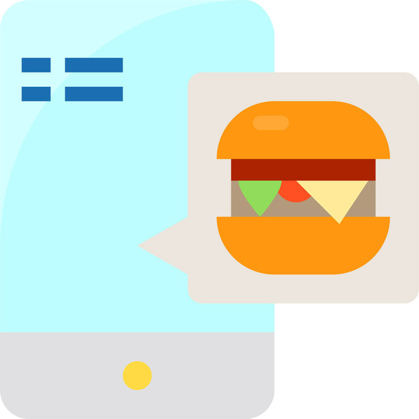 ハンバーガーフードベクトルのアイコン。オンライン注文のコンセプト - ベクター画像