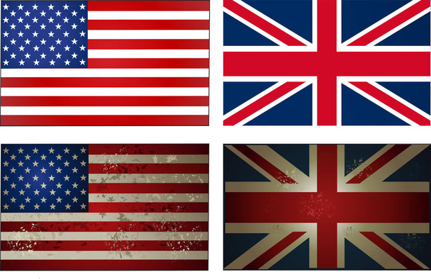 régi új USA Egyesült Királyság zászló - Vektor, kép
