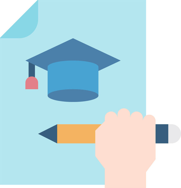 εκπαιδευτικό εικονίδιο, καπέλο αποφοίτησης, διανυσματική απεικόνιση - Διάνυσμα, εικόνα