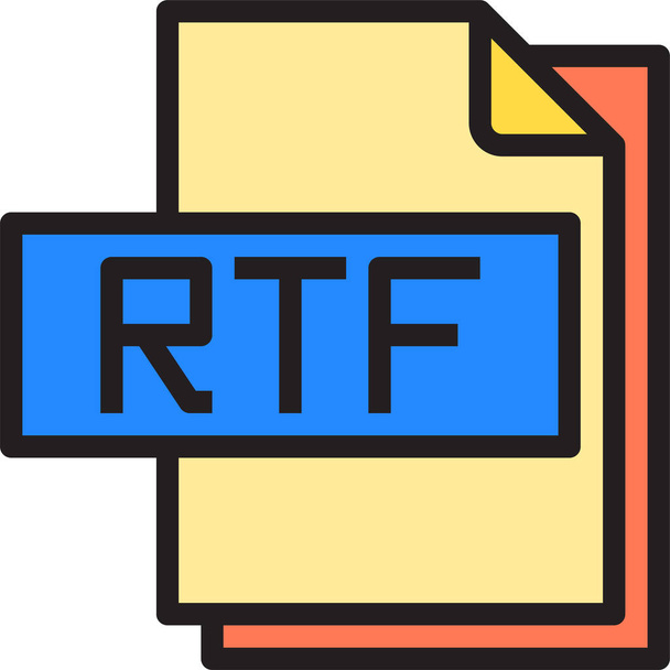 rtf-tiedostomuodon kuvakevektori - Vektori, kuva