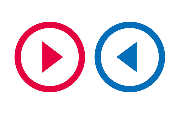 Icono Flecha Línea Diseño Rojo y Azul Vector - Vector, imagen