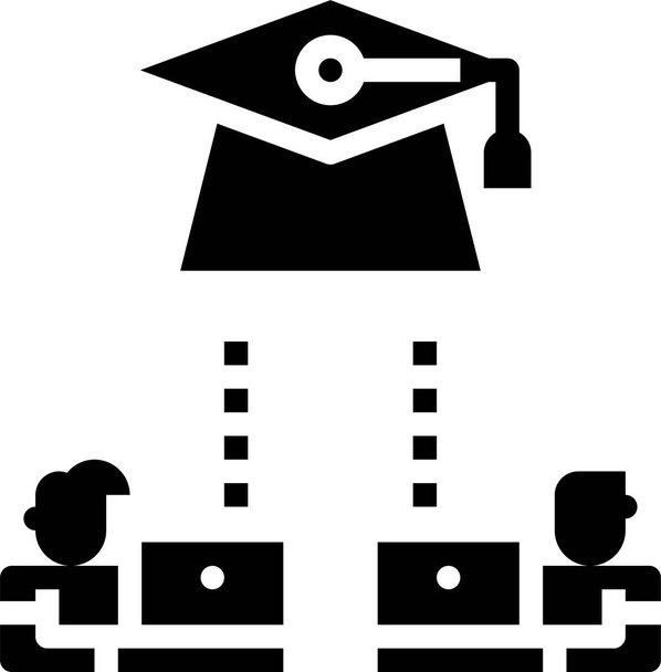 Icono de graduación, ilustración vectorial - Vector, Imagen