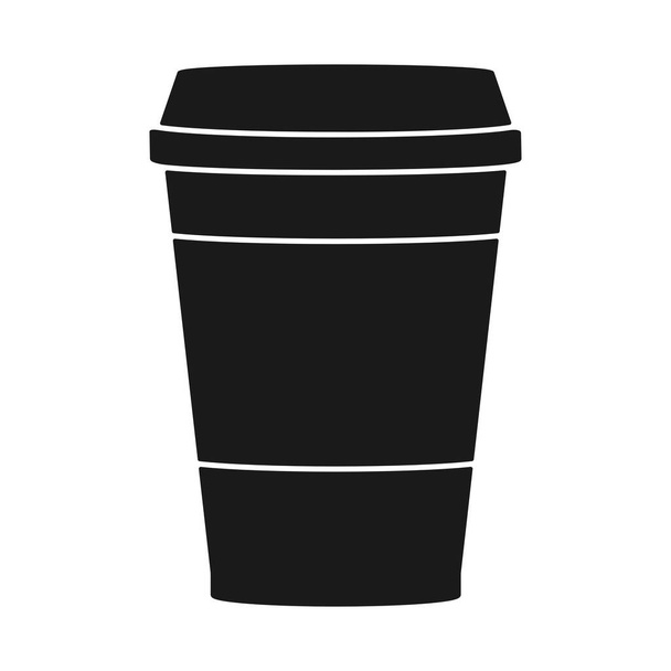 Sortir café ou emporter tasse de thé en silhouette icône vectorielle - Vecteur, image